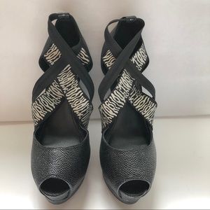 Sexy Black and Zebra Colin Stuart Stilettos
